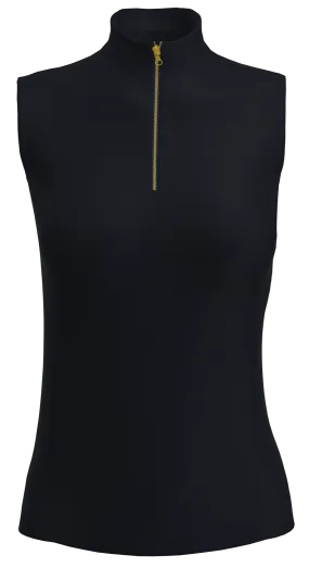 AB SPORT Sleeveless Mock Zip Polo - GP04-BLKH