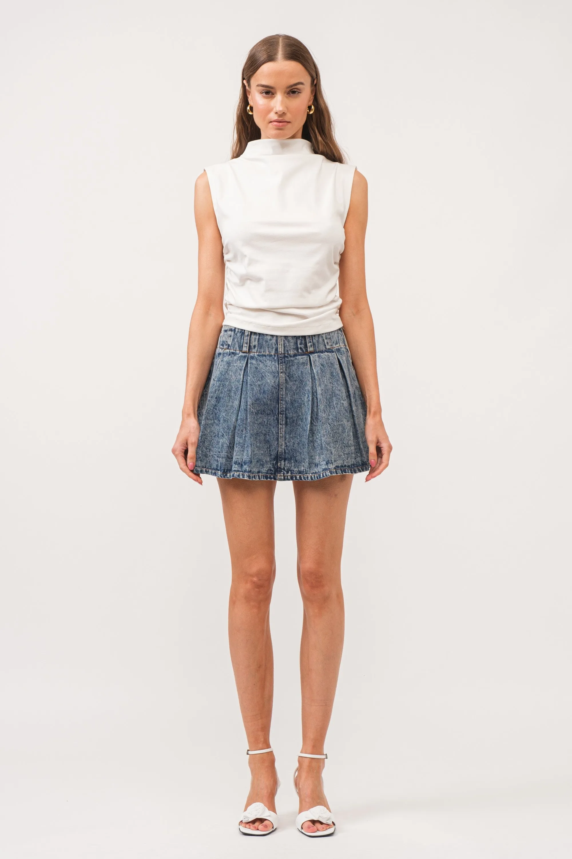 Amelia Mock-Neck Shell Top