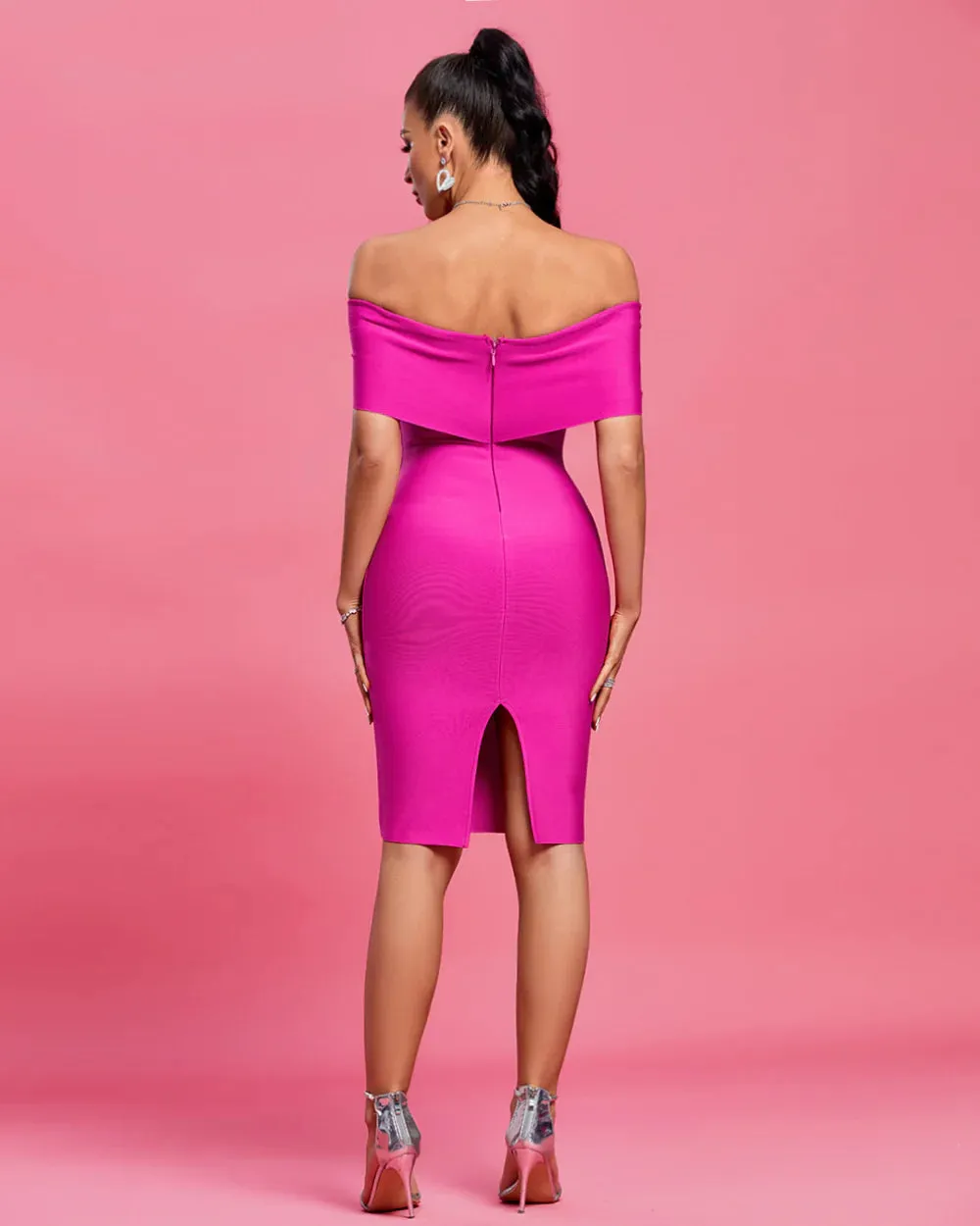 CLOE Off Shoulder Backless Bandage Dress