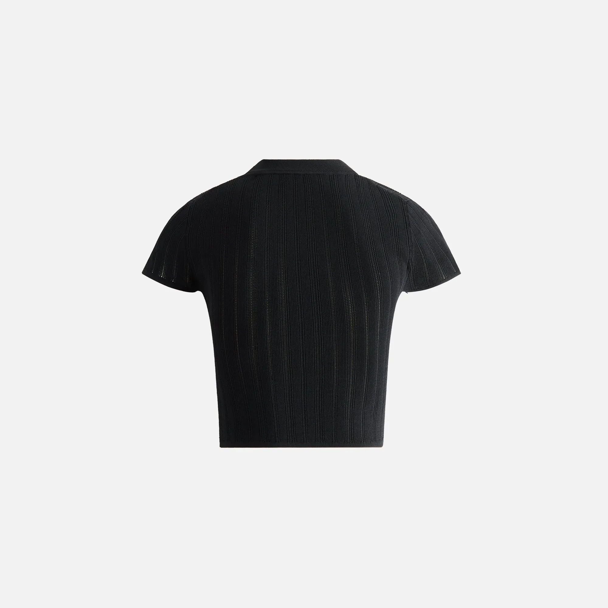 Kith Women Arys Mock Neck Pointelle Knit Tee - Black