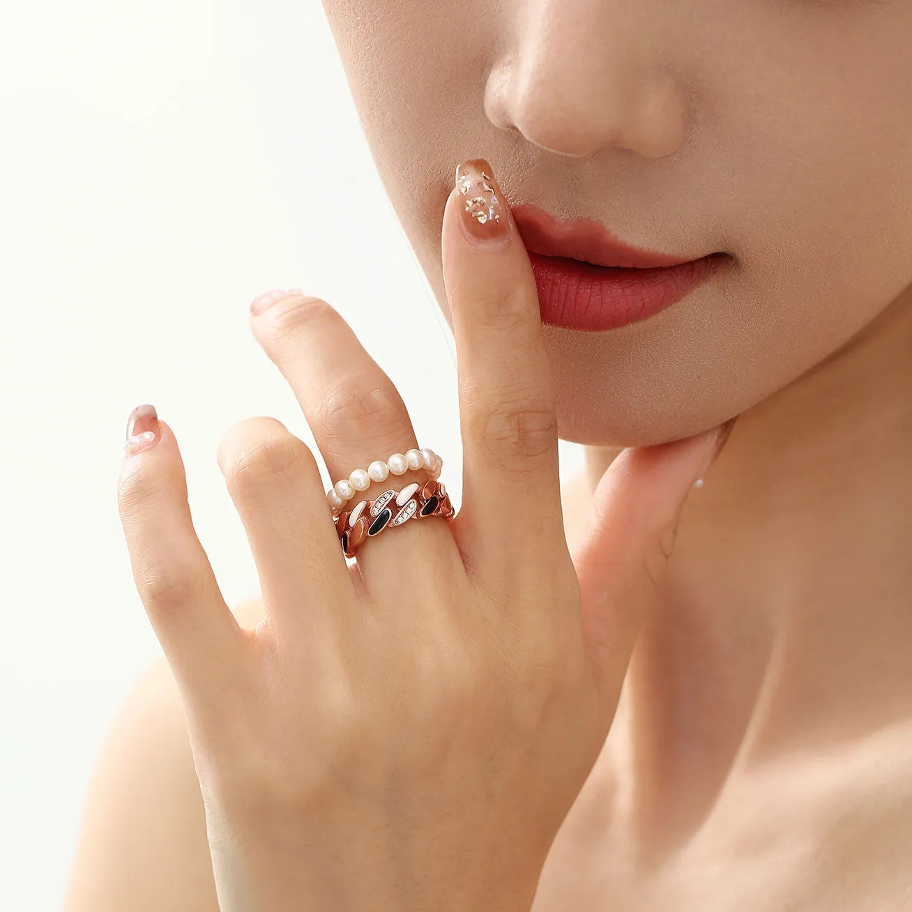 New Yorker Freshwater Pearl Duo Ring WR00103 | Mix&Match