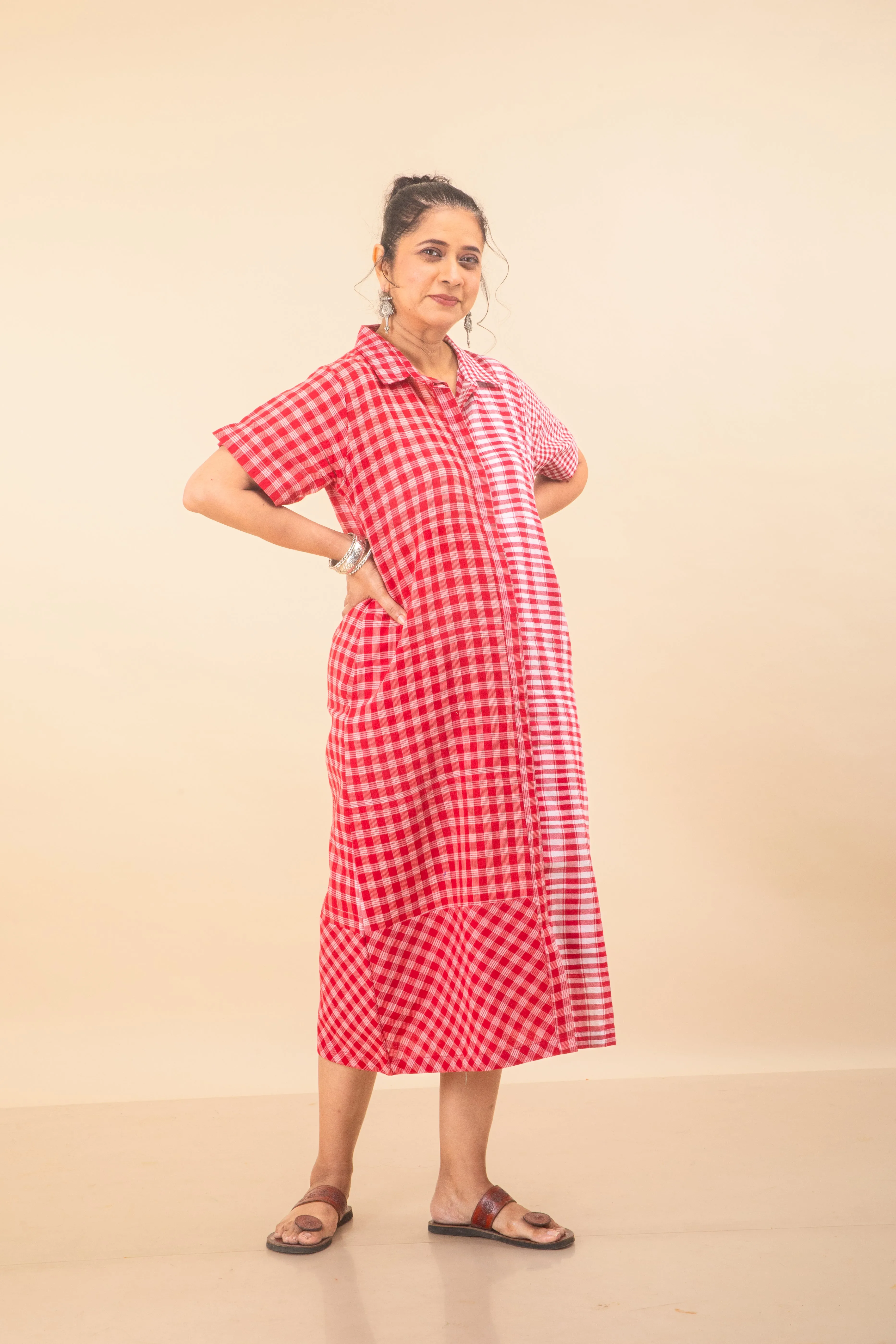 Red on Red Shirt Dress