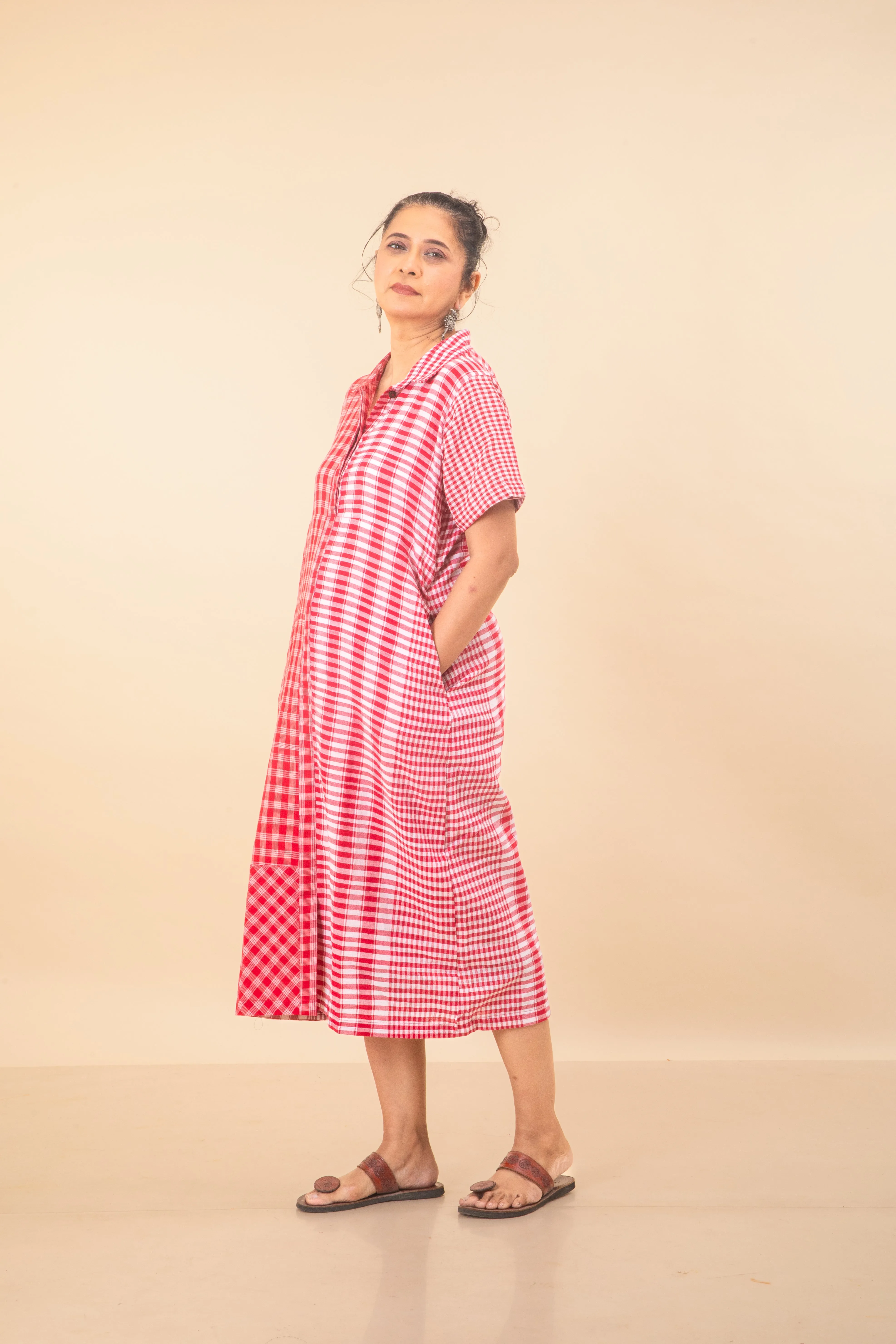 Red on Red Shirt Dress