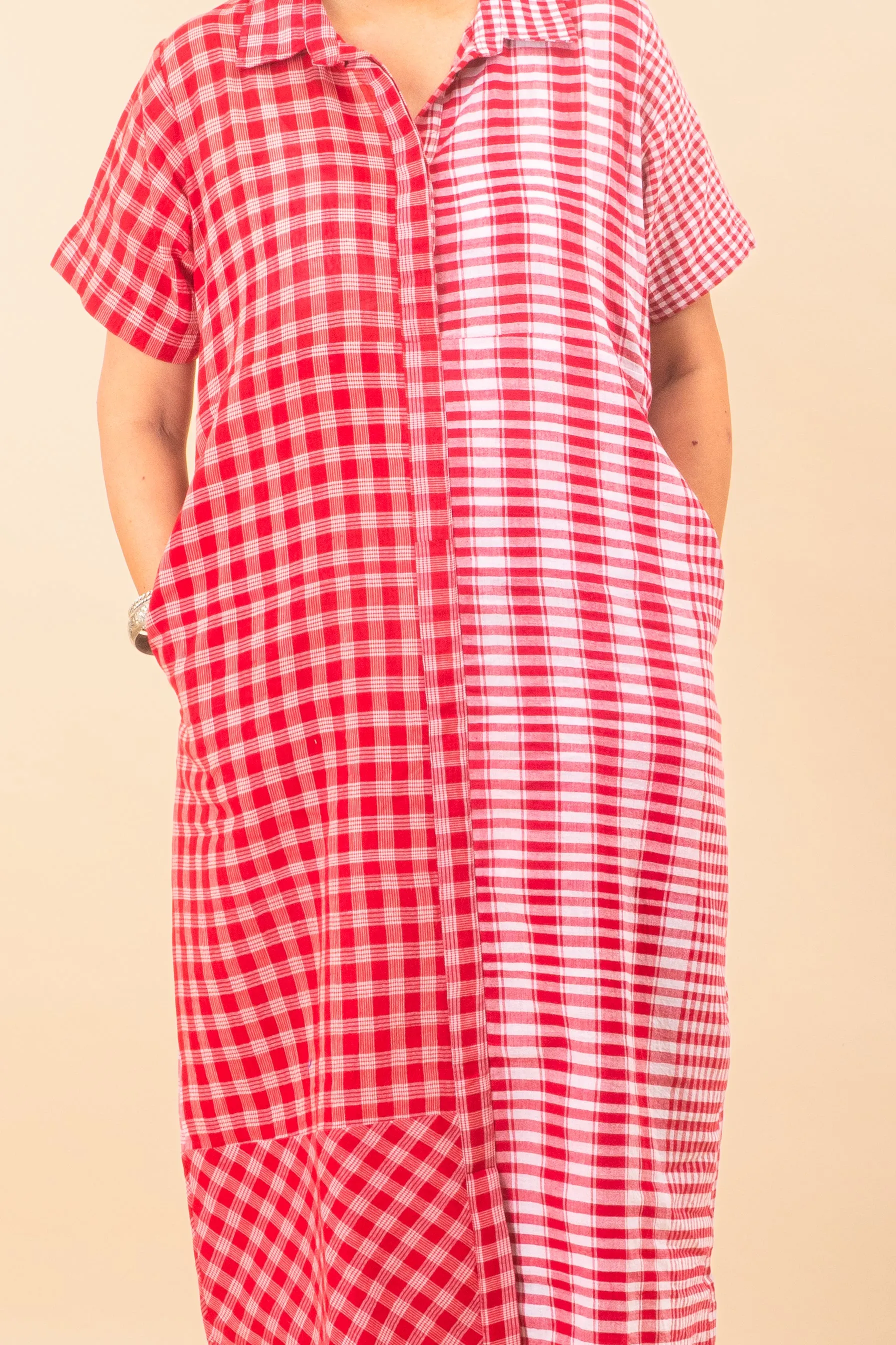 Red on Red Shirt Dress
