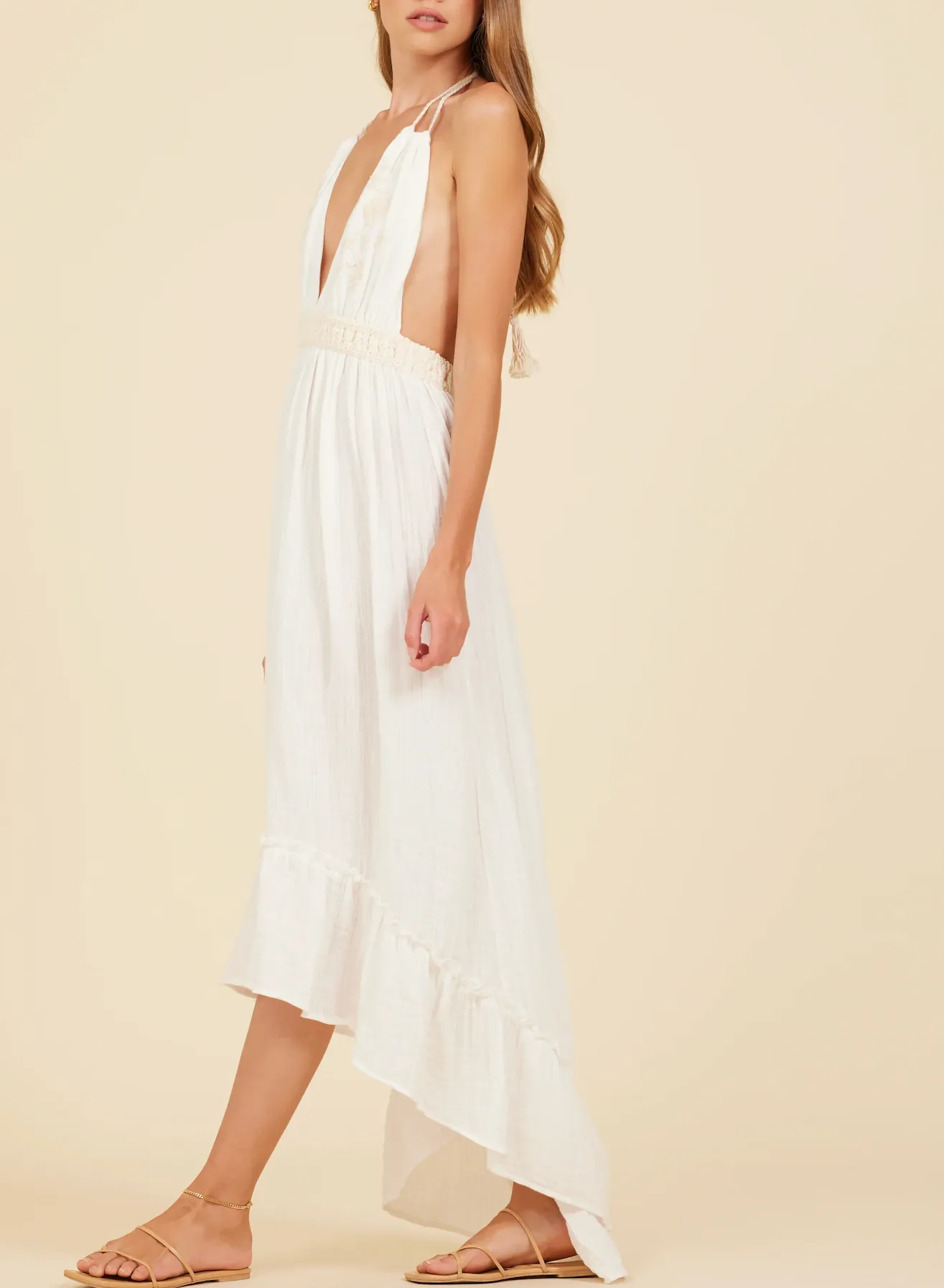 Surf Gypsy Halter Gauze Maxi Dress